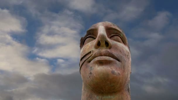 Die Statue in der archäologischen Zone von Agrigent, Sizilien, Italien — Stockvideo
