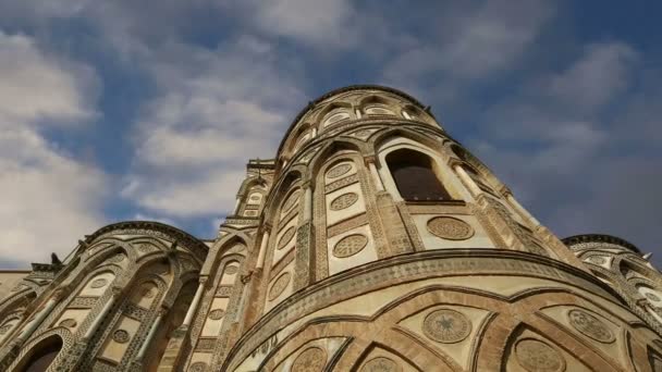 The Cathedral-Basilica of Monreale, is a Roman Catholic church in Monreale, Sicily, southern Italy — Stock Video