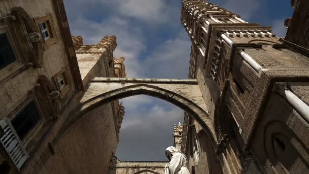 Кафедральный собор Палермо - архитектурный комплекс в Палермо, Сицилия, южная Италия — стоковое видео