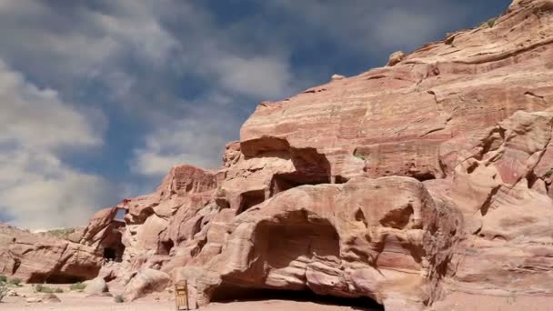 Petra, Jordan, Middle East -- it is a symbol of Jordan, as well as Jordan's most-visited tourist attraction. Petra has been a UNESCO World Heritage Site — Stock Video