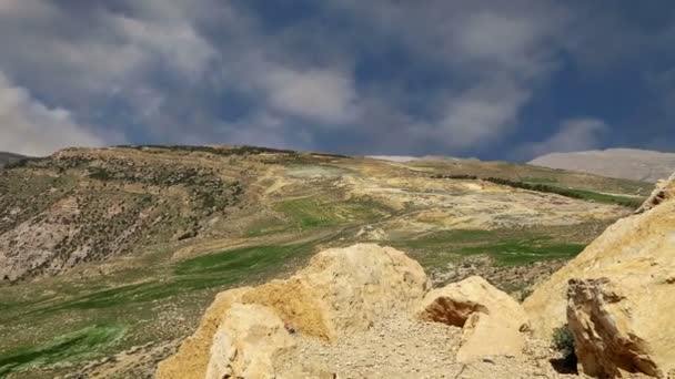 Paisaje de montaña del desierto, Jordania, Oriente Medio — Vídeos de Stock