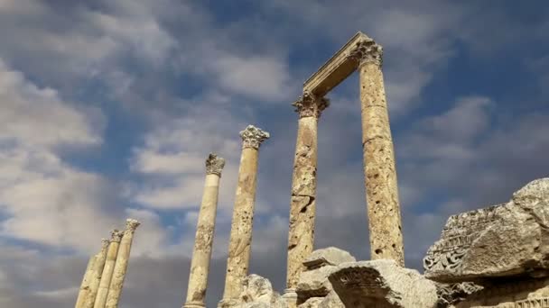 Romerske ruiner i den jordanske by Jerash (Gerasa af antikken), hovedstad og største by Jerash Governorate, Jordan – Stock-video