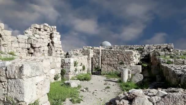 Αξιοθέατα της πόλης Αμμάν - παλιά Ρωμαϊκή Ακρόπολη hill, Ιορδανία — Αρχείο Βίντεο