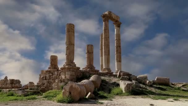Amman landmärken--gamla romerska citadel hill, Jordanien — Stockvideo
