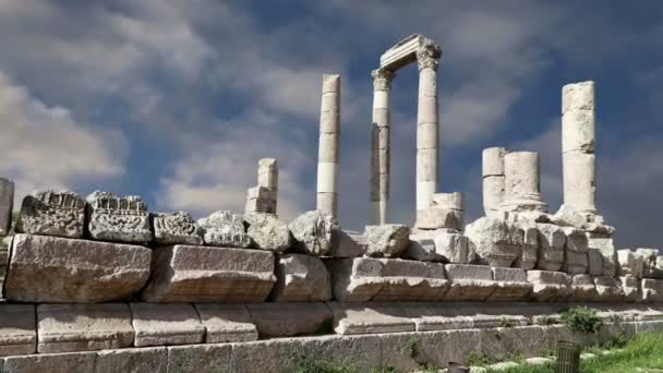Amman city landmarks- vecchia Cittadella romana Hill, Giordania — Video Stock