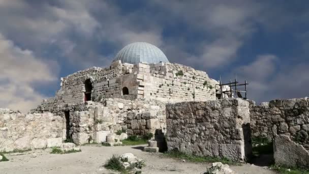 Amman city landmarks-- old roman Citadel Hill, Jordan — Stock Video