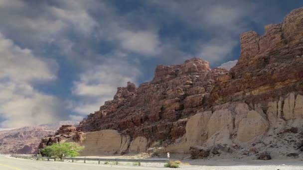 Rocks Wadi Mujib--nationalpark ligger i döda havet, Jordan — Stockvideo