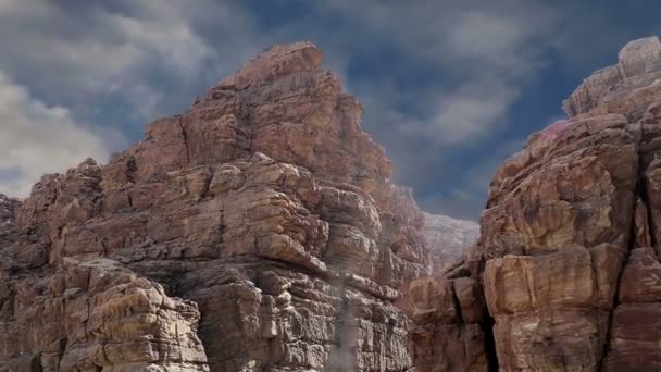Rocks Wadi Mujib - nemzeti park található, a Holt-tenger, Jordánia — Stock videók