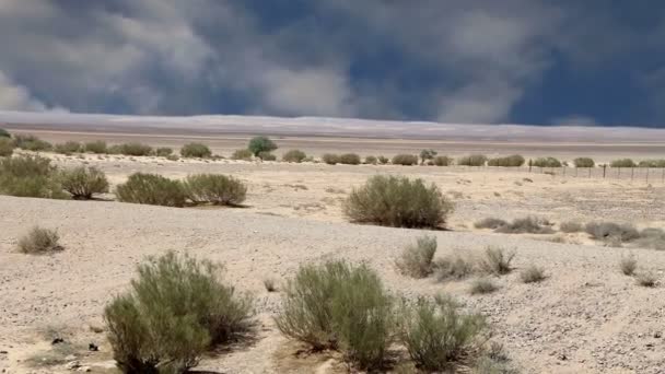 Stone woestijn (typisch dorre landschap), Jordan, Midden-Oosten — Stockvideo