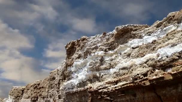 Halott tengeri só Jordániában, Közel-Keleten — Stock videók