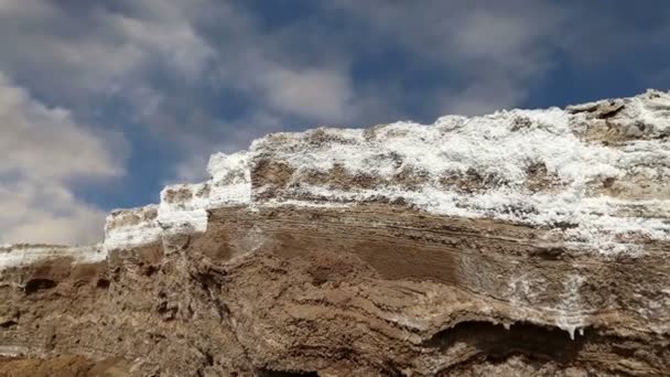 Мертвая морская соль в Иордании — стоковое видео