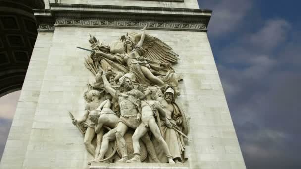 Arc de Triomphe, Paris, Frankrike, Centraleuropa — Stockvideo