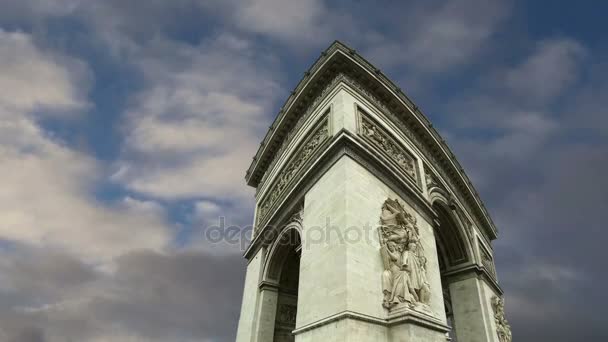 Arc de Triomphe, Paris, Fransa, Orta Avrupa — Stok video