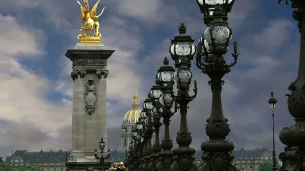 Мост Александра III - Париж, Франция — стоковое видео
