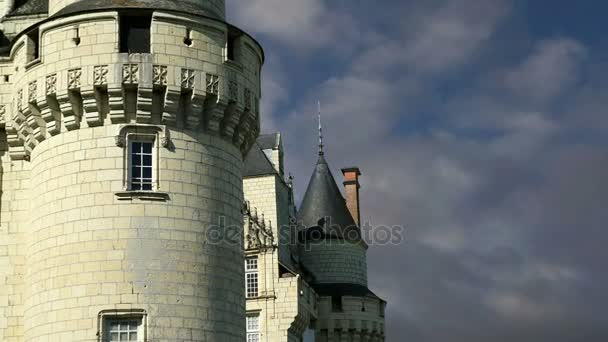 Usse kasteel, Loirevallei, Frankrijk--ook bekend als slapende schoonheid kasteel — Stockvideo