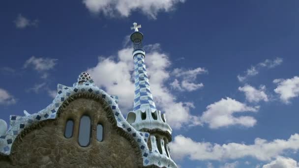 Gaudi's Parc Guell a Barcellona, Spagna — Video Stock