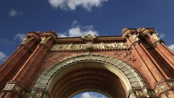 Arc de Triomf, Barcelona, Španělsko — Stock video