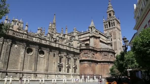 Kathedrale von Sevilla -- Kathedrale der Heiligen Maria vom See, Andalusien, Spanien — Stockvideo