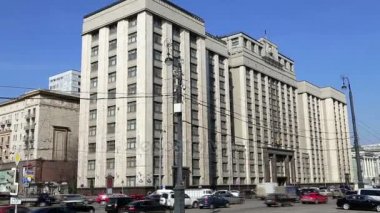 Devlet Duma Rusya Federasyonu Federal Meclisi binası. Okhotny Ryad Street, 1/2, Moskova, Rusya bina adresidir.