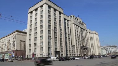 Devlet Duma Rusya Federasyonu Federal Meclisi binası. Okhotny Ryad Street, 1/2, Moskova, Rusya bina adresidir.