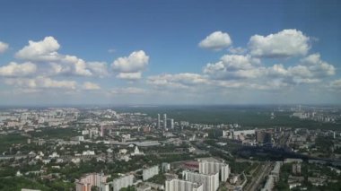 muhteşem havadan görünümü (340 m) Moskova, Rusya. Ostankino televizyon kulesinden göster