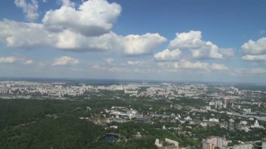 muhteşem havadan görünümü (340 m) Moskova, Rusya. Ostankino televizyon kulesinden göster