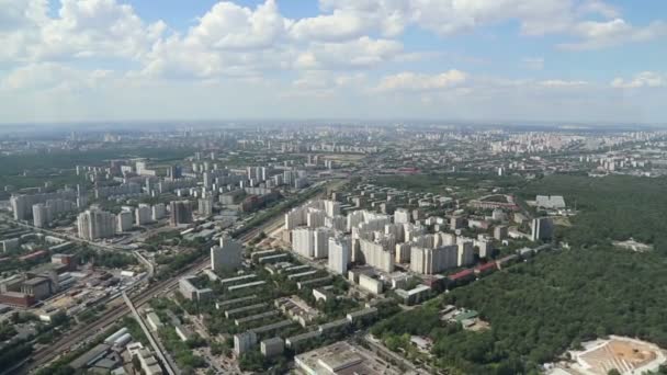 Spektakulära Flygfoto (340 m) i Moskva, Ryssland. Visa från ostankino TV-tornet — Stockvideo