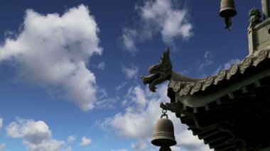 süslemeleri bölge dev Vahşi kaz Pagodası üzerinde çatı, bir Budist pagoda bulunan Güney xian (sian, xi'an), shaanxi Eyaleti, Çin olduğunu