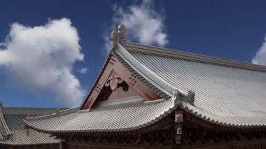 süslemeleri bölge dev Vahşi kaz Pagodası üzerinde çatı, bir Budist pagoda bulunan Güney xian (sian, xi'an), shaanxi Eyaleti, Çin olduğunu