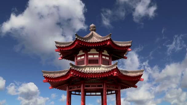 在领土巨型大雁塔或大雁塔，是位于南部西安仙西安），中国陕西省的一座佛教宝塔 — 图库视频影像