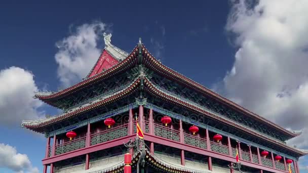Vestingwerken van xian (sian, xi'an) een oude hoofdstad van china--vertegenwoordigen een van de oudste en best bewaarde chinese stadsmuren — Stockvideo
