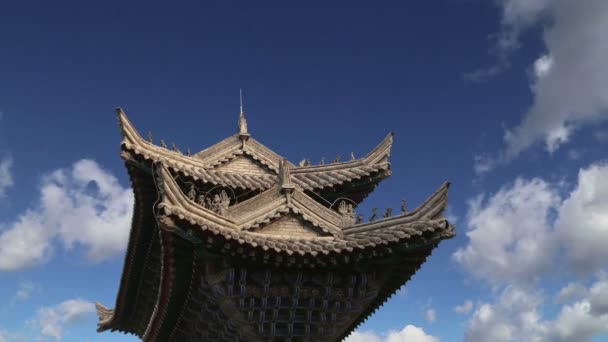 1087, eski dünya ünlü taş Kütüphane ve Hat sanatı, Çin'in Sarayı taş tabletlerin orman içinde kurulan xian (sian, xi'an) beilin Müzesi (stel orman) — Stok video