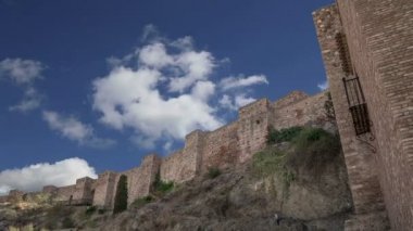 gibralfaro Dağı'nda Alcazaba castle. Malaga, Endülüs, İspanya. Burayı unesco dünya mirası ilan 