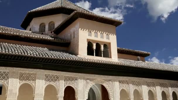 Alhambra palace - Ortaçağ Mağribi Kalesi granada, Endülüs, İspanya — Stok video