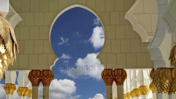 Abu Dhabi Sheikh Zayed White Mosque in UAE — Stock Video