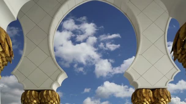 Белая мечеть Абу-Даби Шейха Заида в ОАЭ — стоковое видео