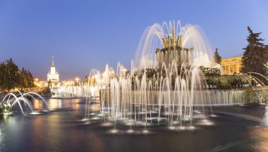 Çeşme VDKNh Moskova'da taş çiçeklere. Kalıcı bir genel amaçlı fuar, Moskova, Rusya (tüm Rusya Fuar alanı olarak da adlandırılır) VDKNh olduğunu   