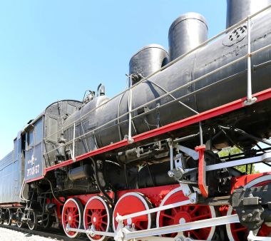 Eski buhar lokomotif, Moskova Müzesi demiryolunun Rusya, Rizhsky tren istasyonu (Rizhsky vokzal, Riga istasyonu) 