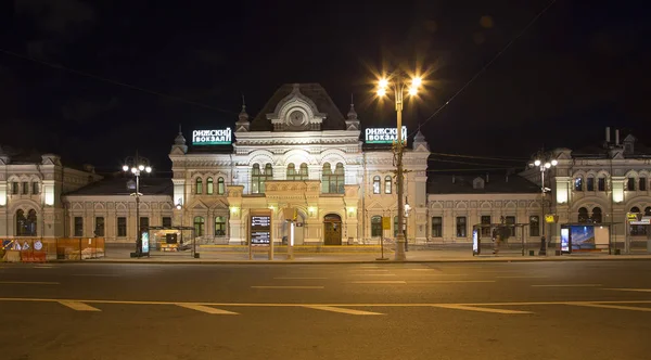 Rizhsky-treinstation (Rizhsky vokzal, Riga station) is een van de negen belangrijkste treinstations in Moskou, Rusland. Het werd gebouwd in 1901 — Stockfoto