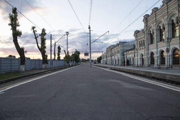 A estação ferroviária de Rizhsky (Rizhsky vokzal, estação de Riga) é uma das nove principais estações ferroviárias de Moscou, Rússia. Foi construído em 1901. — Fotografia de Stock