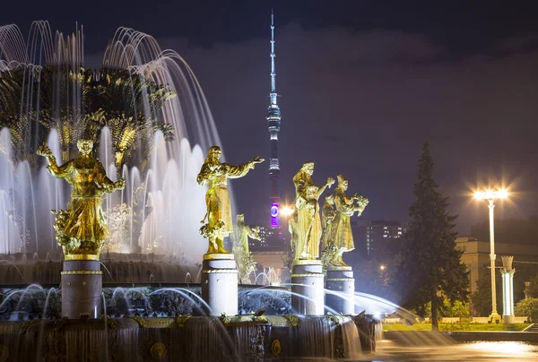 Fontaine Amitié des nations (1951-1954, Le projet de la fontaine par les architectes K. Topuridze et G. Konstantinovsky) -- VDNKH (Centre d'exposition de toute la Russie), Moscou, Russie — Photo