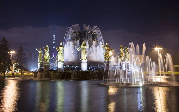 Fontaine Amitié des nations (1951-1954, Le projet de la fontaine par les architectes K. Topuridze et G. Konstantinovsky) -- VDNKH (Centre d'exposition de toute la Russie), Moscou, Russie — Photo