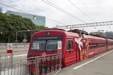 Aeroexpress kırmızı tren--hava demiryolu bağlantı Hizmetleri Moskova, Rusya'nın işletmecisi olduğunu