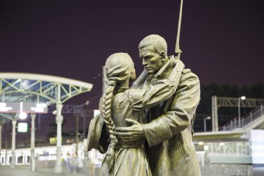 Slavianka veda ((2014) heykeltıraşlar bir ekip tarafından oluşturuldu: Molokostov, Shcherbakov ve Sherbakov rehberliğinde Danilov, mimar)--Belorussky demiryolu Moskova, Rusya terminal de anıt