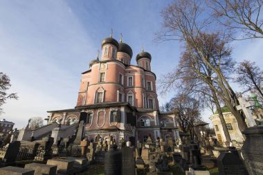 Donskoy Manastırı. Ortaçağ Rusya topraklarında kiliseler - manastır 1591 kurulan ve bir kale eskiden. Moscow, Rusya Federasyonu