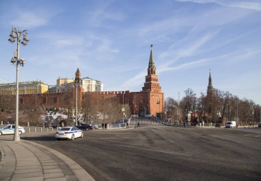 Moskova kremlin güneşli kış gününde, Rusya Federasyonu