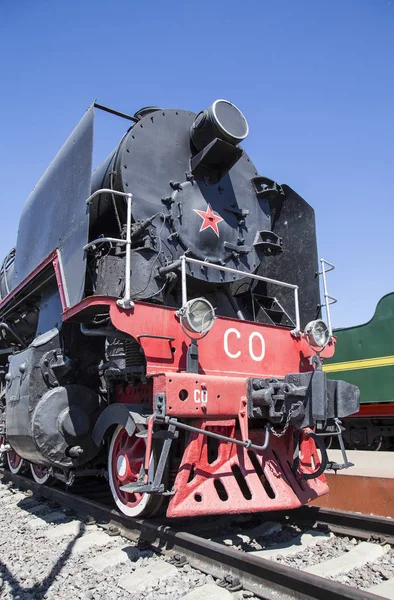 Eski buhar lokomotif, Moskova Müzesi demiryolunun Rusya, Rizhsky tren istasyonu (Rizhsky vokzal, Riga istasyonu)