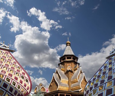 Aziz Nikolaos Kilisesi Izmailovsky Kremlin (Izmailovo Kremlin), Moskova, Rusya. 