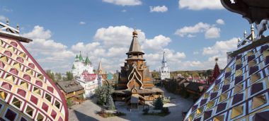 Aziz Nikolaos Kilisesi Izmailovsky Kremlin (Izmailovo Kremlin), Moskova, Rusya. 