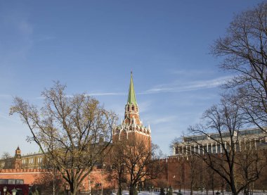 Moskova kremlin güneşli kış gününde, Rusya Federasyonu